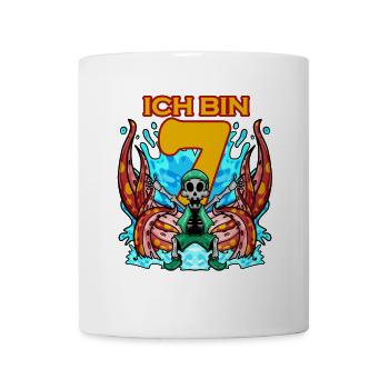 Kinder 7.Geburtstag ich bin 7 Jahre Junge Pirat - Tasse - Weiß - Vorne