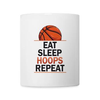 Eat Sleep Hoops Repeat Basketball - Tasse - Weiß - Vorne