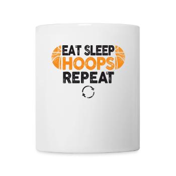 Eat Sleep Hoops Repeat Basketball - Tasse - Weiß - Vorne