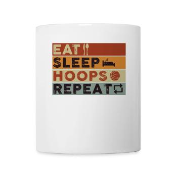 Eat Sleep Hoops Repeat Basketball - Tasse - Weiß - Vorne