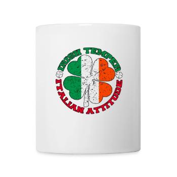 Irish Temper Italian Attitude Shirt Patrick’s Day - Mug blanc - blanc - Devant