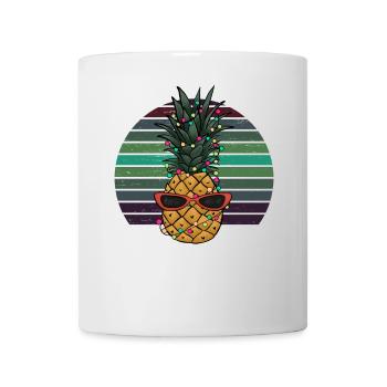 Retro Pineapple String of Lights Christmas Gift - Mug - white - Front