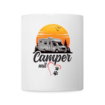 Camper mit Herz und Pfoten Hund Camping - Tasse - Weiß - Vorne
