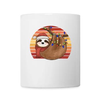 Faultier Lichterkette Weihnachtspyjama Weihnachten - Tasse - Weiß - Vorne