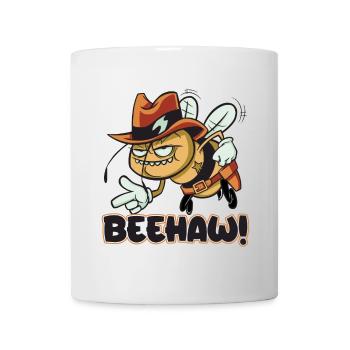 Beehaw bee with cowboy hat Yeehaw - Mug - white - Front