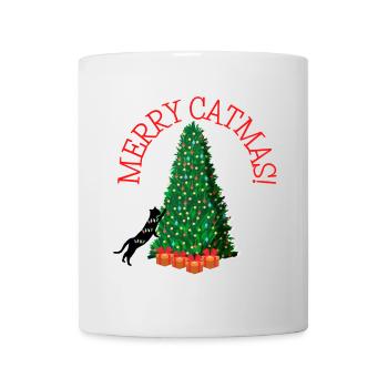 Merry Catmas! - Funny Christmas Cat - Tasse - Weiß - Vorne