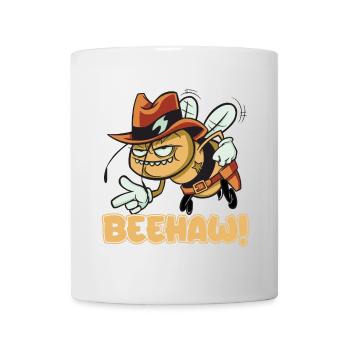 Beehaw bee with cowboy hat Yeehaw - Mug - white - Front