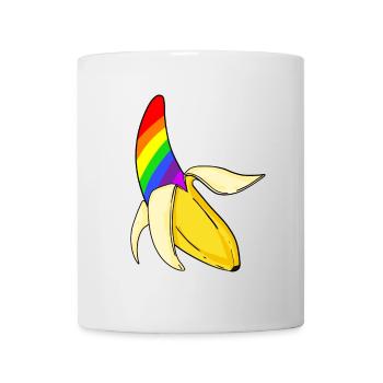 Gay Pride LGBT Rainbow Banana - Mug blanc - blanc - Devant