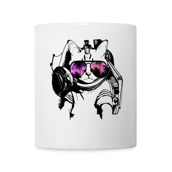 coole Katze DJ Kätzchen mitSonnenbrilleSonnenbrill - Tasse - Weiß - Vorne