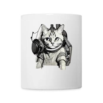 DJ Cat with Blue Eyes - Mug - white - Front
