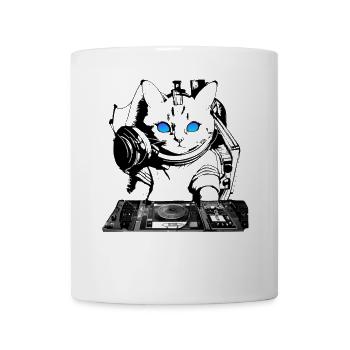 DJ Katze mit Mischpult - Tasse - Weiß - Vorne