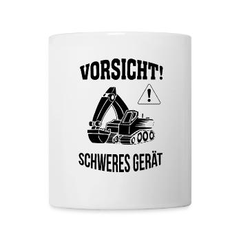 Bagger Baggerfahrer Baugeräteführer Schweres Gerät - Tasse - Weiß - Vorne