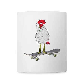 Skateboard Huhn Skaten Skater Jugendliche Skaten - Tasse - Weiß - Vorne