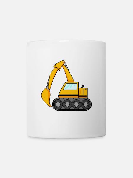 Löffelbagger Ausgräber Bagger Baumaschine - Tasse - Weiß