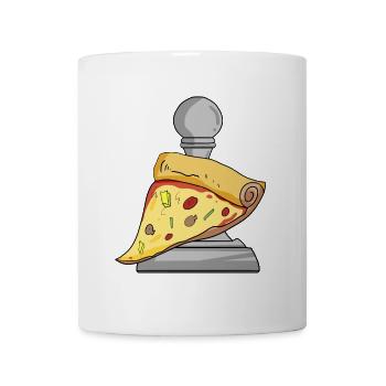 Schach und Pizza - Tasse - Weiß - Vorne
