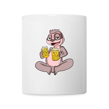 Sloth with beer glasses Beer drinking alcohol - Mug - white - Front