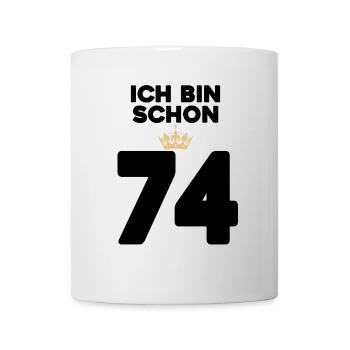74 Geburtstag - 74 Jahre mit Krone - Tasse - Weiß - Vorne