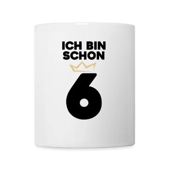 6 Geburtstag - 6 Jahre mit Krone - Tasse - Weiß - Vorne