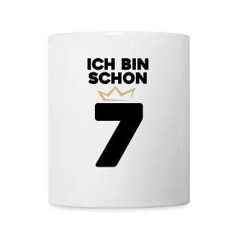 7 Geburtstag - 7 Jahre mit Krone - Tasse - Weiß - Vorne