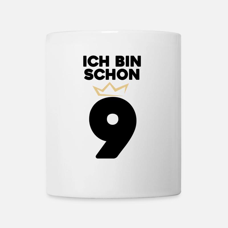 9 Geburtstag - 9 Jahre mit Krone - Tasse - Weiß
