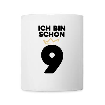 9 Geburtstag - 9 Jahre mit Krone - Tasse - Weiß - Vorne