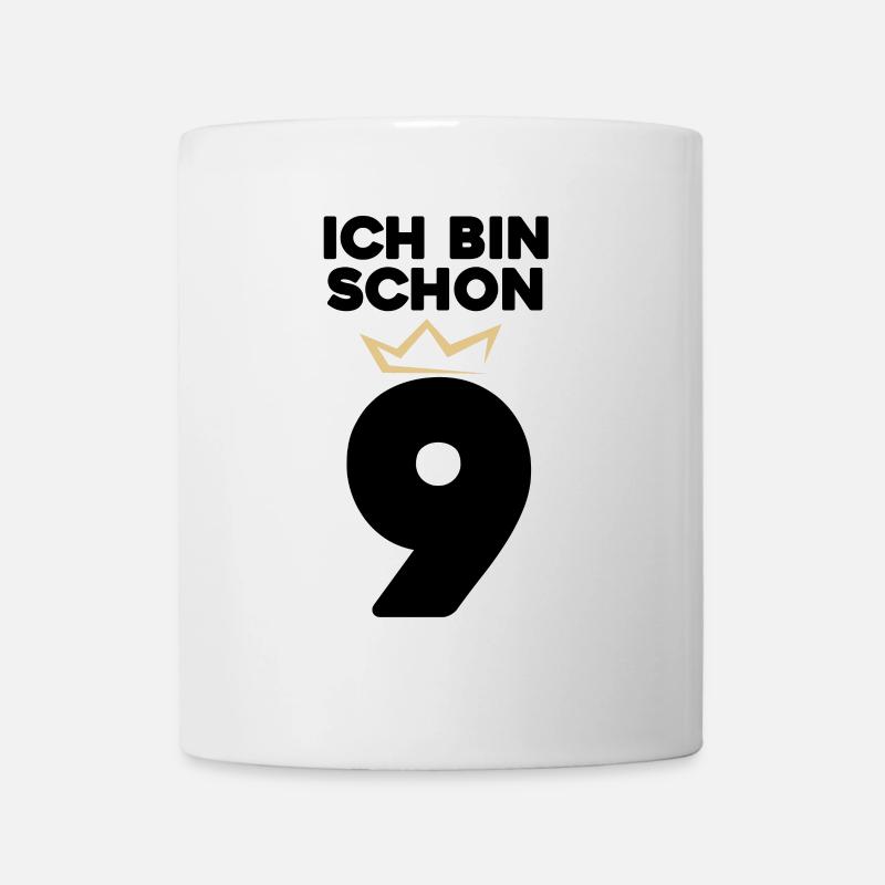 9 Geburtstag - 9 Jahre mit Krone - Tasse - Weiß