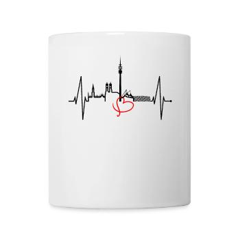 Munich Skyline Heartbeat Bavaria Fan Love Munich - Mug - white - Front