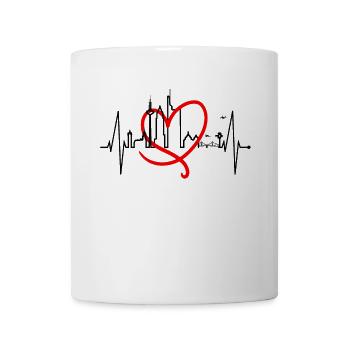 Frankfurt Skyline Heartbeat FFM Fan Love Hessen - Mug - white - Front