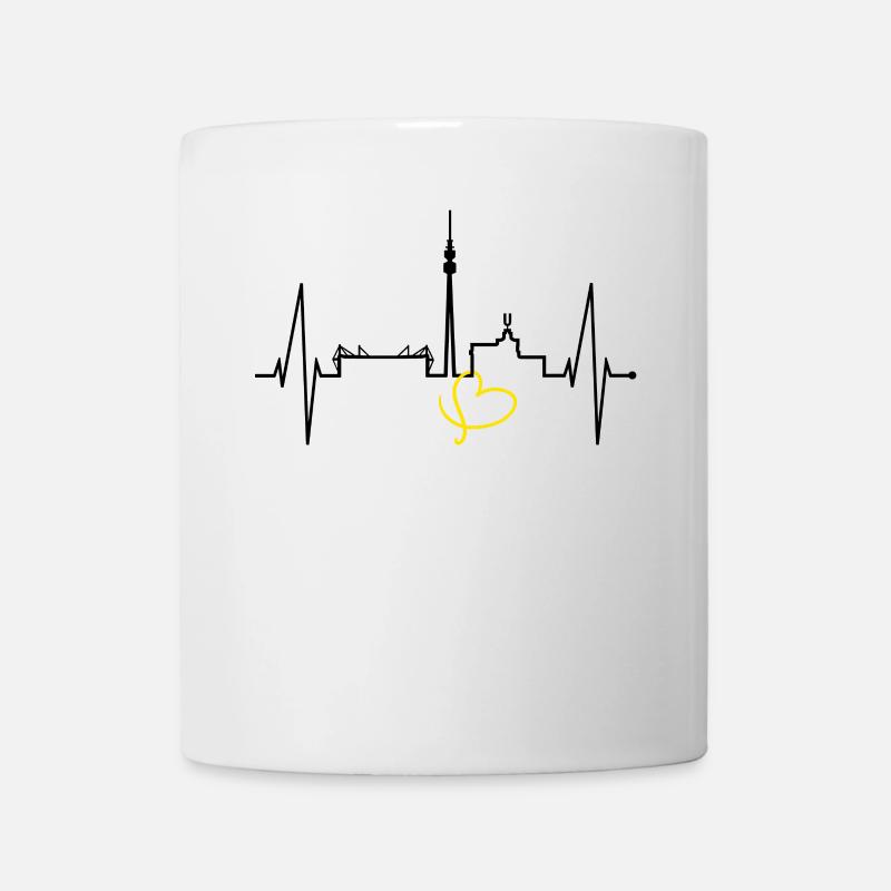 Dortmund Skyline Herzschlag Stadion Fan Dortmunder - Tasse - Weiß