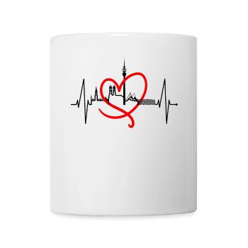 Munich Skyline Heartbeat Bavaria Fan Love Munich - Mug - white - Front