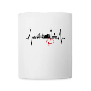 Hamburg Skyline Heartbeat Hamburg Love Fan - Mug - white - Front