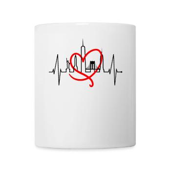 New York Skyline Heartbeat Heart USA Gift NY - Mug - white - Front
