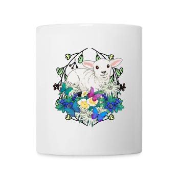 Frühlingsanfang Lamm Schafe frohe Ostern Natur - Tasse - Weiß - Vorne