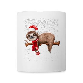 Christmas Sloth with snow - Mug - white - Front