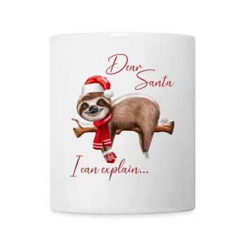 Christmas Saying Funny Sloth Santa - Mug - white - Front