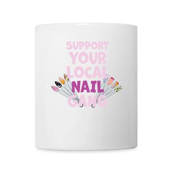 Soutenez votre Nail Gang Nail Tech local - Mug blanc - blanc - Devant