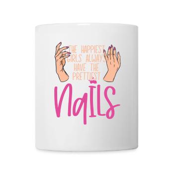 Les filles les plus heureuses ont les plus jolies - Mug blanc - blanc - Devant