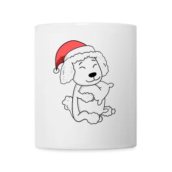 Caniche Chien Noël Sommeil Fatigué - Mug blanc - blanc - Devant