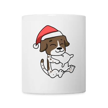 Allemand Chien à poil court Noël Sommeil Fatigué - Mug blanc - blanc - Devant