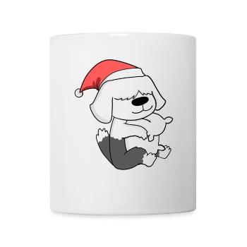 Shetland Sheepdog Chien de Noël Sommeil Fatigué - Mug blanc - blanc - Devant