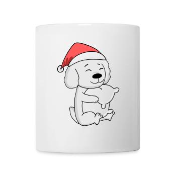 Maltese Chien Noël Sommeil Fatigué - Mug blanc - blanc - Devant