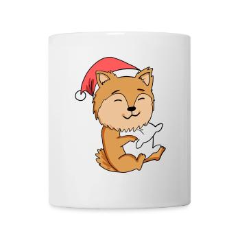 Spitz Miniature Chien Noël Sommeil Fatigué - Mug blanc - blanc - Devant