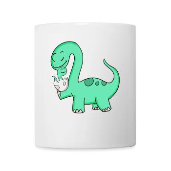 Dinosaur with baby dinosaur - Mug - white - Front
