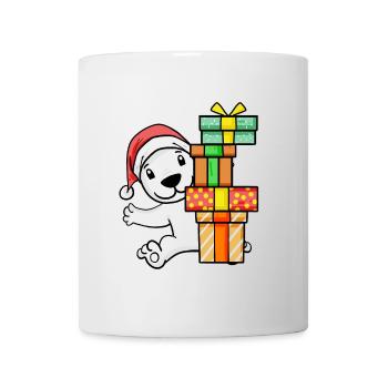 Christmas Polar Bear with Gifts - Mug - white - Front