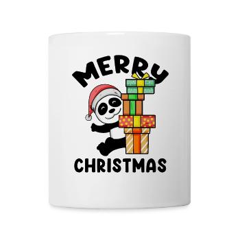 Joyeux Panda de Noël avec des cadeaux - Mug blanc - blanc - Devant