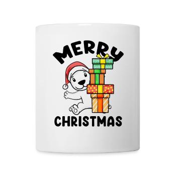Merry Christmas Polar Bear with Gifts - Mug - white - Front
