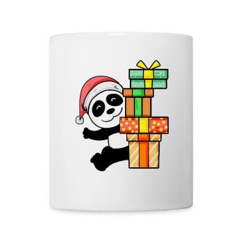 Panda de Noël avec cadeaux - Mug blanc - blanc - Devant