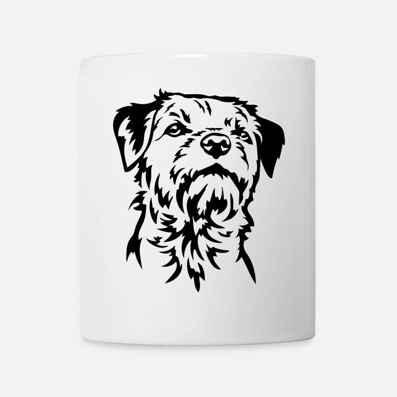 Border Terrier Kopf - Tasse - Weiß