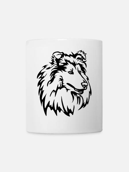 Collie Kopf - Tasse - Weiß