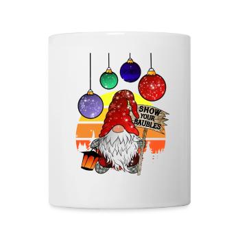 Christmas elves with Christmas tree baubles - Mug - white - Front